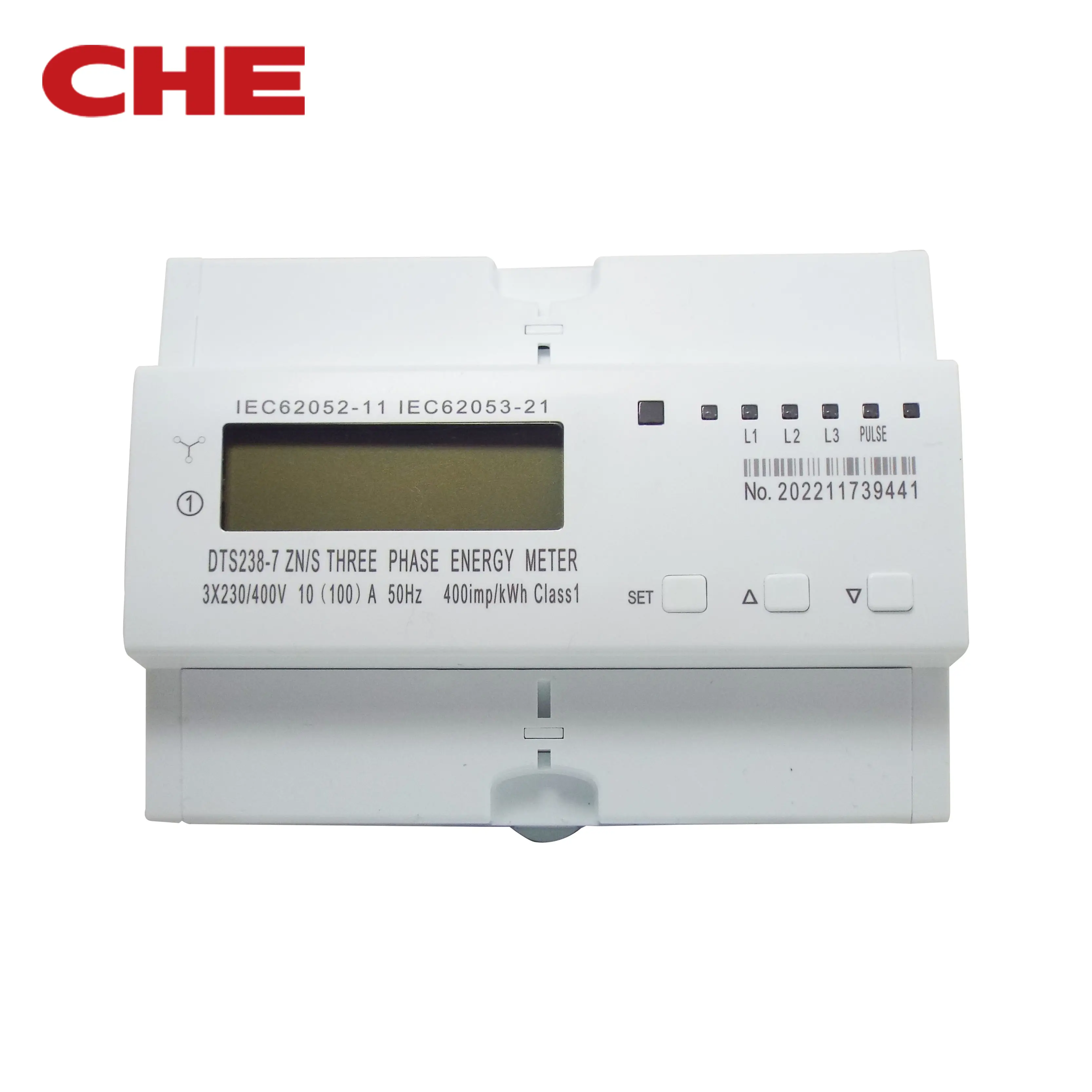 Medidor de energía eléctrica Digital CHEN DDS238-7 ZN/S, 50 o 60Hz, LCD, kwh, RS485, 3 fases, 4 cables, carril Din