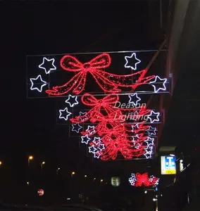 Commercial Cross Street Decorations Lighted Christmas Bow