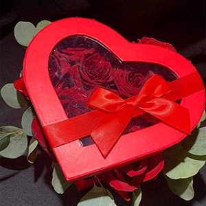Unique Valentine's Day Wedding Luxury Red Flower Boxes Custom Candy Rose Heart Gift Box