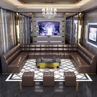Banquette de restaurant en cuir synthétique sur mesure en forme de U & L pour boîtes de nuit, bars, hôtels-Ensemble de meubles de salon au design moderne