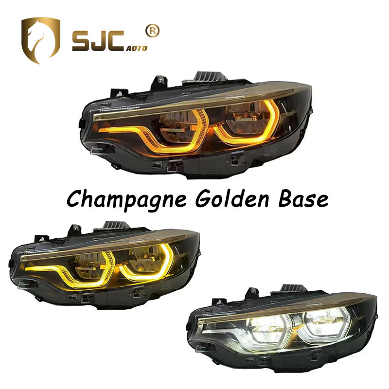 Sjc V3 Gold LED Headlight Assembly For BMW 4 Series F32 / F36 / F80 / F82 2017-2020 Yellow White