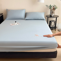 Ensemble de literie double 3 pièces, qualité hôtelière, draps-housses doux et respirants en polyester écologique 200TC, anti-plis, entretien facile