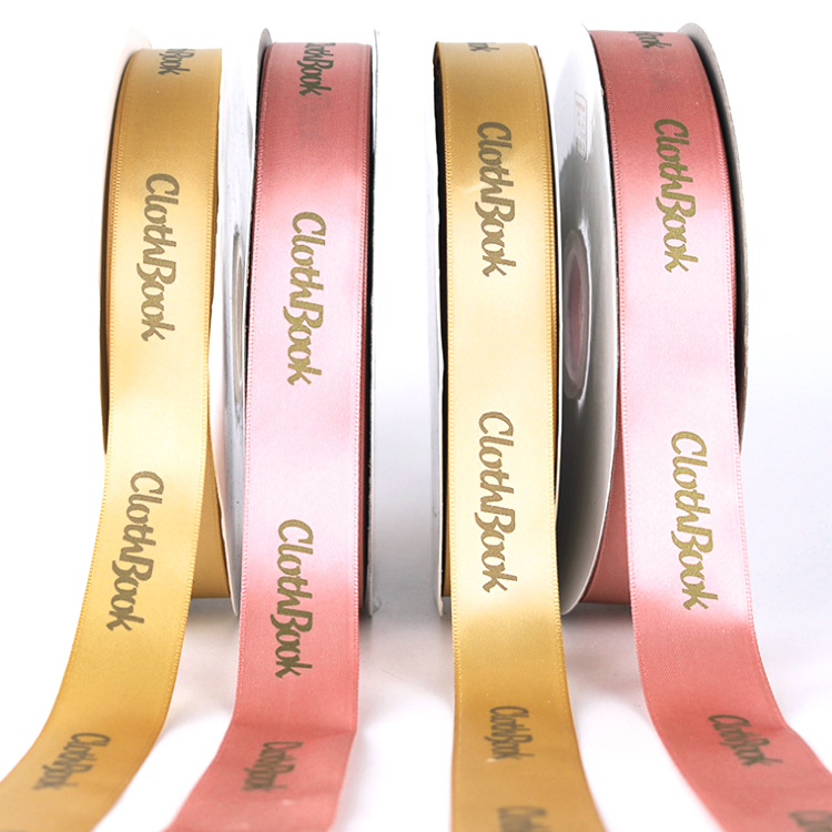 Оптовая продажа Дешевые Пользовательские печати Персонализированные двусторонний рулон полиэстер атласная лента с логотипом