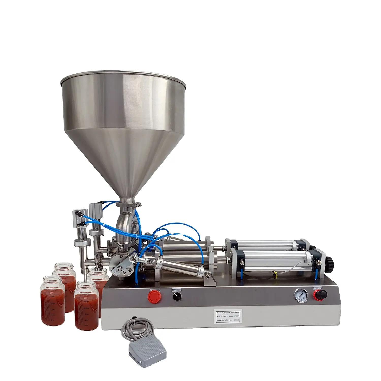 क्रीम भरने की मशीन डबल हेड्स जूस उत्पादन लाइन शैम्पू स्किनकेयर फिलर मशीनें स्टॉक में तेजी से डिलीवरी