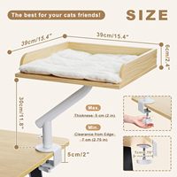 Lit de bureau pour chat robuste, lit pour chat pour bureau 360 °   Hamac rotatif pour chat avec housse amovible et lavable, hauteur réglable