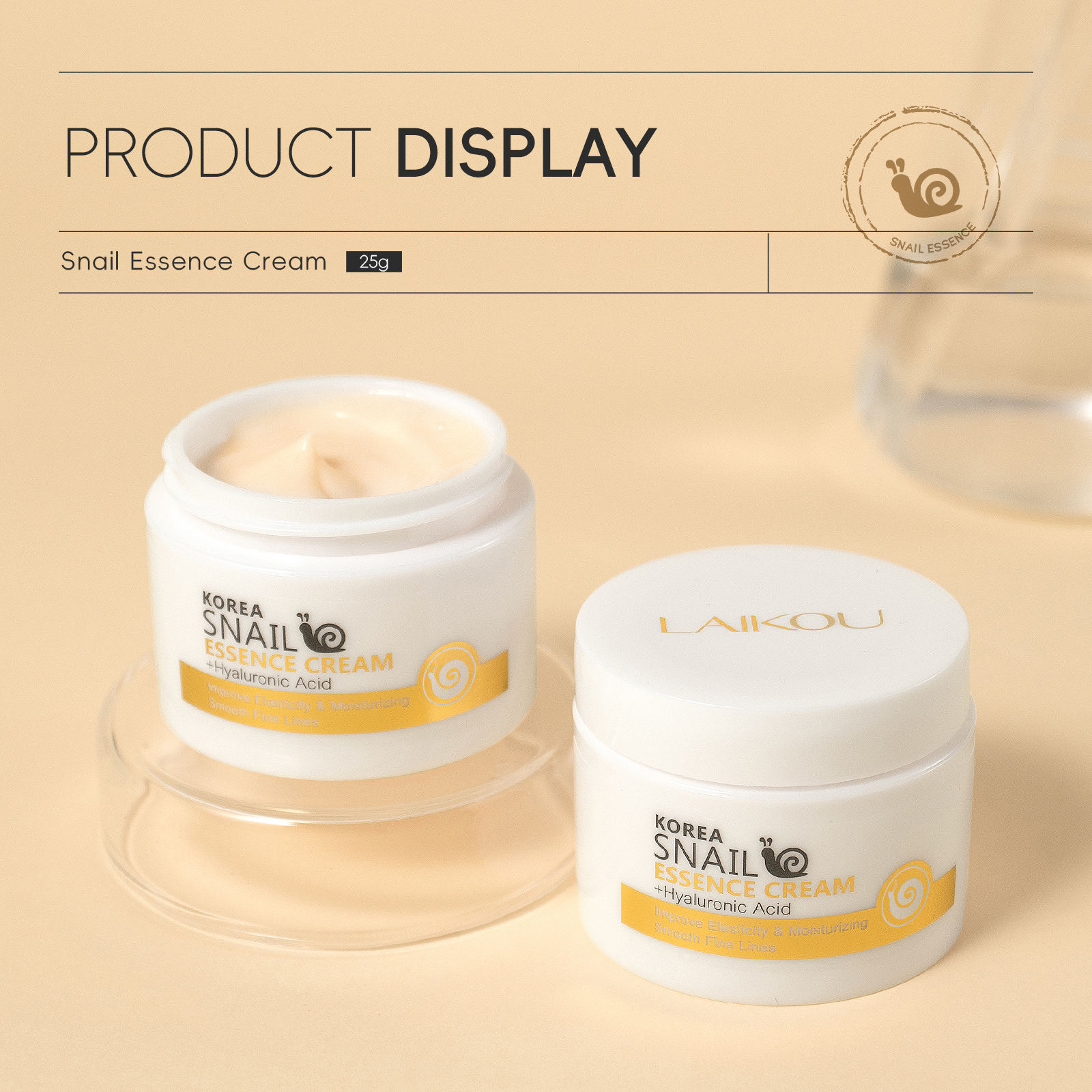 フェイスクリーム Ling LaIKOU韓国カタツムリフェイスエッセンスクリームヒアルロン酸保湿剤
