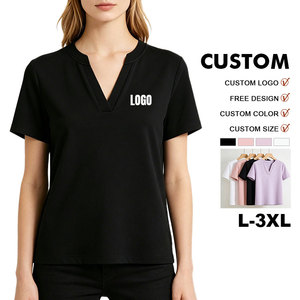 <span class=keywords><strong>T</strong></span>-<span class=keywords><strong>shirt</strong></span> pour <span class=keywords><strong>femme</strong></span> à <span class=keywords><strong>col</strong></span> en <span class=keywords><strong>V</strong></span>, <span class=keywords><strong>coton</strong></span> de luxe de haute qualité, confortable, doux, logo personnalisable, respirant, <span class=keywords><strong>t</strong></span>-<span class=keywords><strong>shirt</strong></span> ajusté pour l'é<span class=keywords><strong>t</strong></span>é - Product Image 1