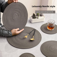 Farbenfrohe Gewebte Leinen-Untersetzer und Tischsets Set Hitzebeständig Waschbar Modernes Design für Getränke Teller Heiße Töpfe