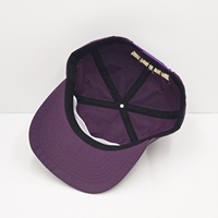Topi Nylon Anti Air Grosir Pabrik, Pinggiran 9cm, Ungu, 5 Panel, Tanpa Struktur, dengan Logo Bordir, Snapback Cap Custom