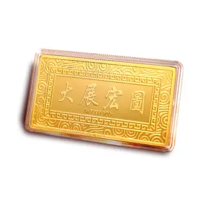 Gold Plated bullion full 999 trapezoidal investment 24K bullion bar 1 5 10 grams wealth gold nuggets customized gifts