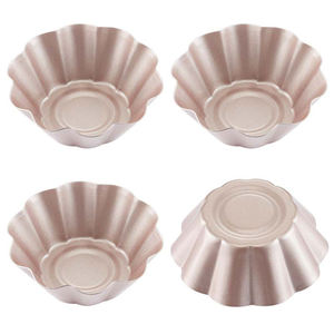 ชุดพิมพ์ทาร์ตทรงกลม WK9196 4 ชิ้น เคลือบสารกันติด ลายลายนูนสีทอง พร้อมฐานรองพิมพ์เค้กแบบรักษ์โลก - Product Image 6