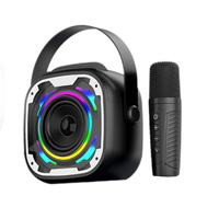 Machine de karaoké portable pour enfants avec microphone sans fil, lumières LED RGB, mini enceinte rechargeable pour fêtes à domicile, cadeau