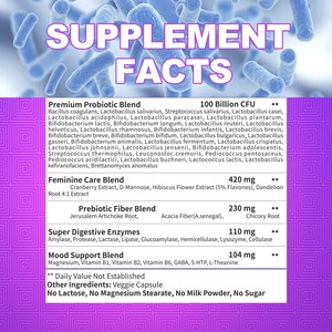 OEM ODM Custom Women's Probiotics Capsules Improve Immune Function to Elevate Mood Energy Dietary <b>Supplement</b> - Product Image 6
