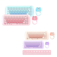 MOFII Mignon Rose Bonbon 100 Touches Clavier Et Souris Sans Fil Combo Machine 2 En 1 Ensemble Clavier Souris