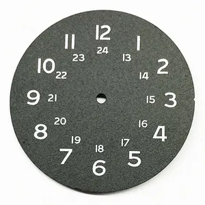 OEM ODM Watch Supplier Sand Blasting Matte Finished Black Watch Dial with Printing Number Marker Indexes
