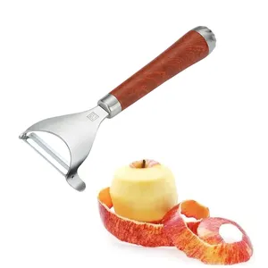 Peralatan dapur pengupas buah & sayuran, alat pengupas jagung wortel Apple, alat dapur pegangan kayu
