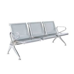 Banc <span class=keywords><strong>d</strong></span>'attente confortable en métal inoxydable pour gares, aéroports et hôpitaux, 3 places - Product Image 2