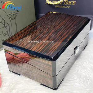 Ban đầu tùy chỉnh logo gỗ hộp đồng hồ Nhà cung cấp sang trọng màu đen hiển thị bao bì Hộp Quà Tặng bán buôn số lượng lớn - Product Image 6