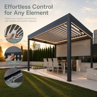 Gazebo motorisé en aluminium avec protection UV UPF 50+, auvent économique pour l'extérieur, idéal pour les lieux de réception et de négociation