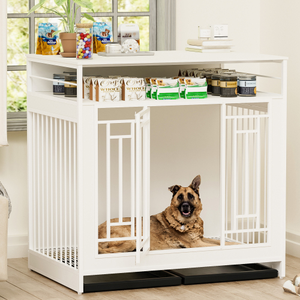 43.3 pollici legno canile per cani mobili con divisore grande casa per cani FCJ modello - Product Image 1