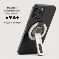 2025 nouveau support de téléphone magnétique à double face rotatif à 360 ° en alliage d'aluminium avec bouton pop-up, conception antidérapante en anneau de silicone