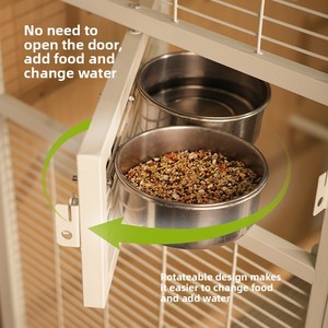 Thêm Lớn Di Chuyển Rắn Gỗ Và Sắt Chim Lồng Toàn Cảnh Grey Với Nút Đóng Cử<span class=keywords><strong>a</strong></span> Biệt Thự Cho Vẹt Mặt Trời Nhà Sư Nghệ Thuật Chim Sử Dụng - Product Image 4