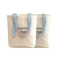 Tas Tote Kanvas Kapas Kapasitas Sedang Custom dengan Pegangan untuk Penyimpanan & Hadiah