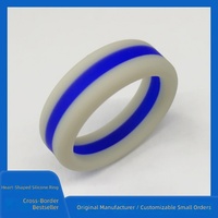 Bague en silicone bicolore bleu beige de 8 mm, style sandwich, tendance sportive pour hommes, mode européenne et américaine