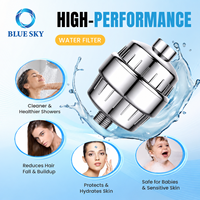 Filtre de douche à charbon actif 15/20 étapes pour eau dure, purificateur d'eau pour pomme de douche domestique
