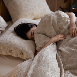 Parure <span class=keywords><strong>de</strong></span> lit en coton et <span class=keywords><strong>lin</strong></span>, housse <span class=keywords><strong>de</strong></span> couette jacquard florale vintage, taies d'oreiller à boutons, linge <span class=keywords><strong>de</strong></span> lit king size pour chambre à coucher, vente en gros - Product Image 2