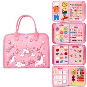 Nouveau <span class=keywords><strong>Sac</strong></span> d'éveil transfrontalier populaire pour bébé, avec motifs animaux, en résine PLA, jouet éducatif type tableau d'activités pour enfants, avec bandoulière - Product Image 4