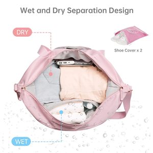 Borsa da Palestra Multifunzione Personalizzabile con Logo, Borsa Sportiva da Viaggio Rosa, Borsone Western per Weekend e Pernottamenti con Scomparto per Yoga - Product Image 5