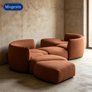 Modern Luxury Curved Modular Sectional <b>Sofa</b>, Soft Velvet Upholstered Living Room <b>Sofa</b> Set for Home & Hotel - Product Image 2