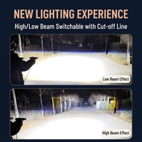 Phare LED à 4 lentilles avec ligne de coupure, faisceau haut/bas, couverture large et concentrée, étanche, pour conduite tout-terrain