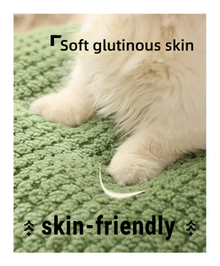 OUFA kualitas tinggi tempat tidur kucing bulat nyaman dilepas kartun mewah rumah hewan peliharaan terbuat dari Linen wol dan serat - Product Image 2