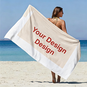 Serviette de plage en coton à impression réactive personnalisée pour hôtel et complexe hôtelier - Product Image 1