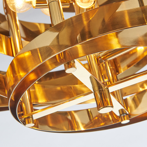 Anillos de pintura dorada brillante, lámpara colgante de araña de lujo, decoración moderna, luz colgante - Product Image 4