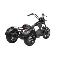 Tricycle électrique style Harley, 3 roues, moteur 1000W, batterie au lithium 60V20AH, avec porte-bagages arrière et dossier