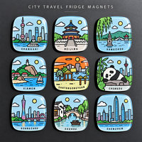 Aimants de réfrigérateur personnalisés en acrylique, souvenirs de voyage, personnages de dessins animés, monuments de ville, cadeaux de collection, fabricant en gros