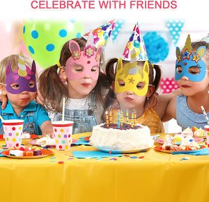 2024 Francia fiesta de cumpleaños disfraz vestir favor DIY arte artesanía brillo ensueño <span class=keywords><strong>unicornio</strong></span> fieltro fiesta máscaras para niños - Product Image 5