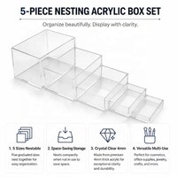 6 pièces de présentoirs classiques en acrylique pour aliments, noirs, pour buffet, traiteur, collection de desserts, utilisation en intérieur