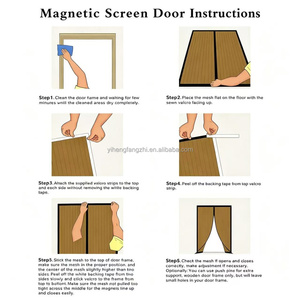 Moustiquaire magnétique à fermeture douce anti-moustiques en maille polyester pour porte de bâtiment résidentiel - Product Image 5