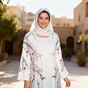 ชุดเดรสอาบายะห์พิมพ์ลายหรูหราสไตล์ใหม่ประดับลูกปัดสำหรับสตรีมุสลิม สง่างามสำหรับงานเลี้ยงตอนเย็น คุณภาพสูง - Product Image 4