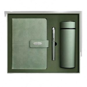 Regalos Promocionales al por Mayor, Cuaderno de Cuero, Taza Térmica, Juego de Regalo de Cuaderno Personalizable para Empresas con Bolígrafo y Botella de Agua - Product Image 1