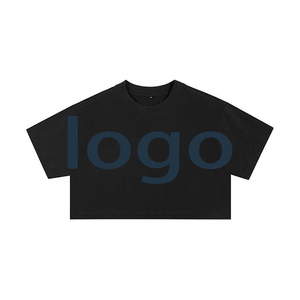 เสื้อครอปท็อปผ้าฝ้ายแท้สุดเทรนดี้สำหรับเต้นรำ ทรงหลวม แขนสั้น พิมพ์โลโก้ได้ - Product Image 4