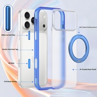 Casing HP Premium Matte PC untuk iPhone 17 18 Pro Max dengan Bracket Magnetik Putar 360 Derajat, Bumper TPU, Pelindung Kelas Militer