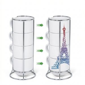 Taza de Viaje de Acero Inoxidable con Aislamiento al Vacío, Diseño de la Torre Eiffel, Juego de Cerámica, Regalo Original para Todos - Product Image 1