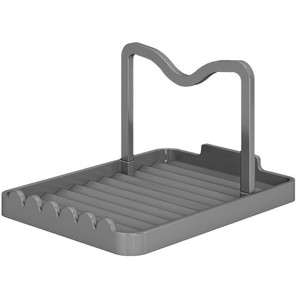 Pot Lid Rack Square Metal With Tray Countertop Drainer Storage Holder Modern Kitchen Utensil Organizer - Product Image 5