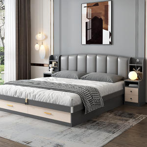 High-End <span class=keywords><strong>letto</strong></span> <span class=keywords><strong>matrimoniale</strong></span> testiera imbottita per il Comfort accogliente struttura moderna pannello per un Look contemporaneo - Product Image 4
