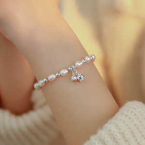 Bracelet en perles de perles naturelles WENCHI pour femmes, en argent sterling 925, blanc, élégant, bijoux pour petite amie - Product Image 5